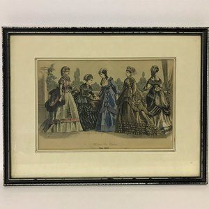 Vintage "Modes de Paris" (Fashions of Paris) Juin 1869 Framed Antique Art Print